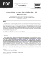 Google Scholar Coverage of A Multidisciplinary Field: William H. Walters