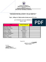 "Demonstration Teaching": Attendance Sheet