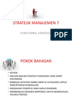 Stratejik Manajemen 7: Functional Strategy