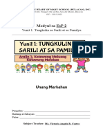 Unang Markahan: Modyul Sa Esp 2