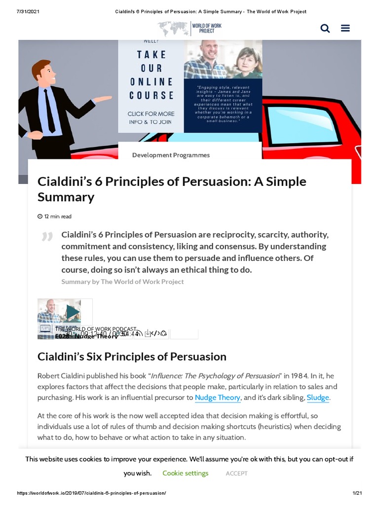 Cialdini S 6 Principles Of Persuasion Pdf Persuasion Social