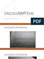 CALCULUS (MT-114) : Successive Differential