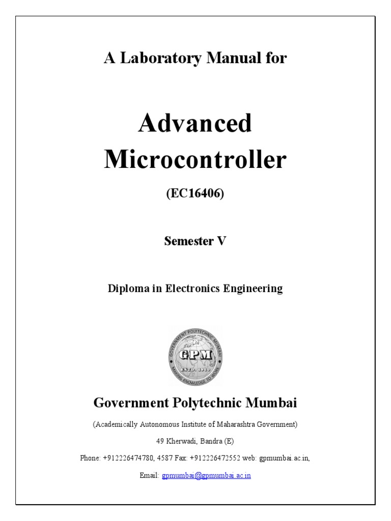 Advanced Microcontroller Laboratory Manual | PDF | Timer | Electrical ...