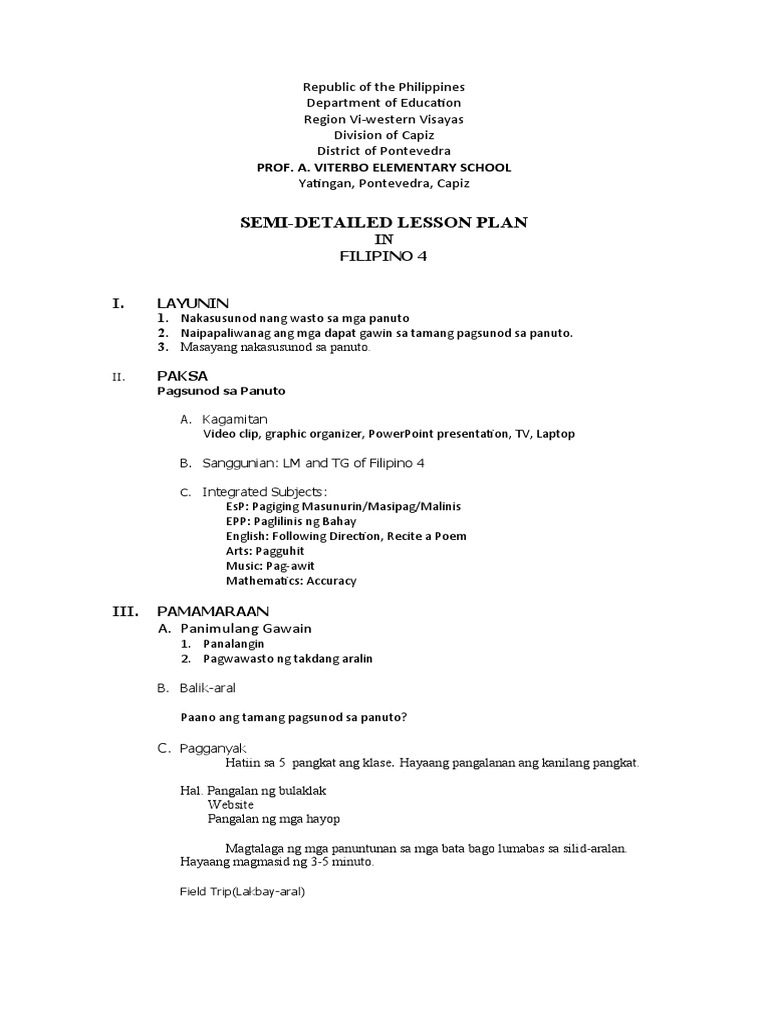 Cot - DLP - Filipino 4 by Teacher Ruena B. Javier | PDF