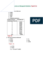 Answer Key for Exercise on Managerial Statistics