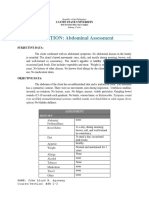 DOCUMENTATION: Abdominal Assessment: Cavite State University