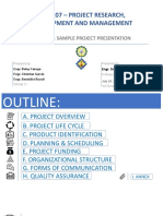 Mec 207 - Project Research, Development and Management: Activity - Sample Project Presentation