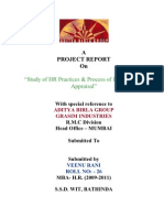 Study of HR Practices & Performance Appraisal Process at Aditya Birla Group