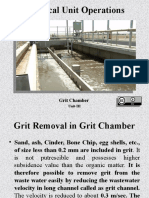 Physical Unit Operations: Grit Chamber