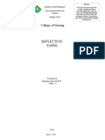 Reflection Paper: College of Nursing