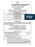 Notification: B.Tech End Examinations