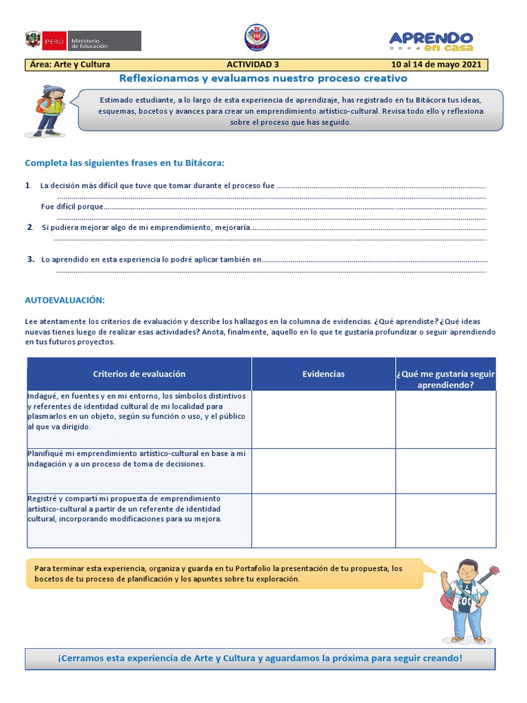 Ruta de Aprendizaje en Arte y Cultura | PDF | Evaluación | Cognición