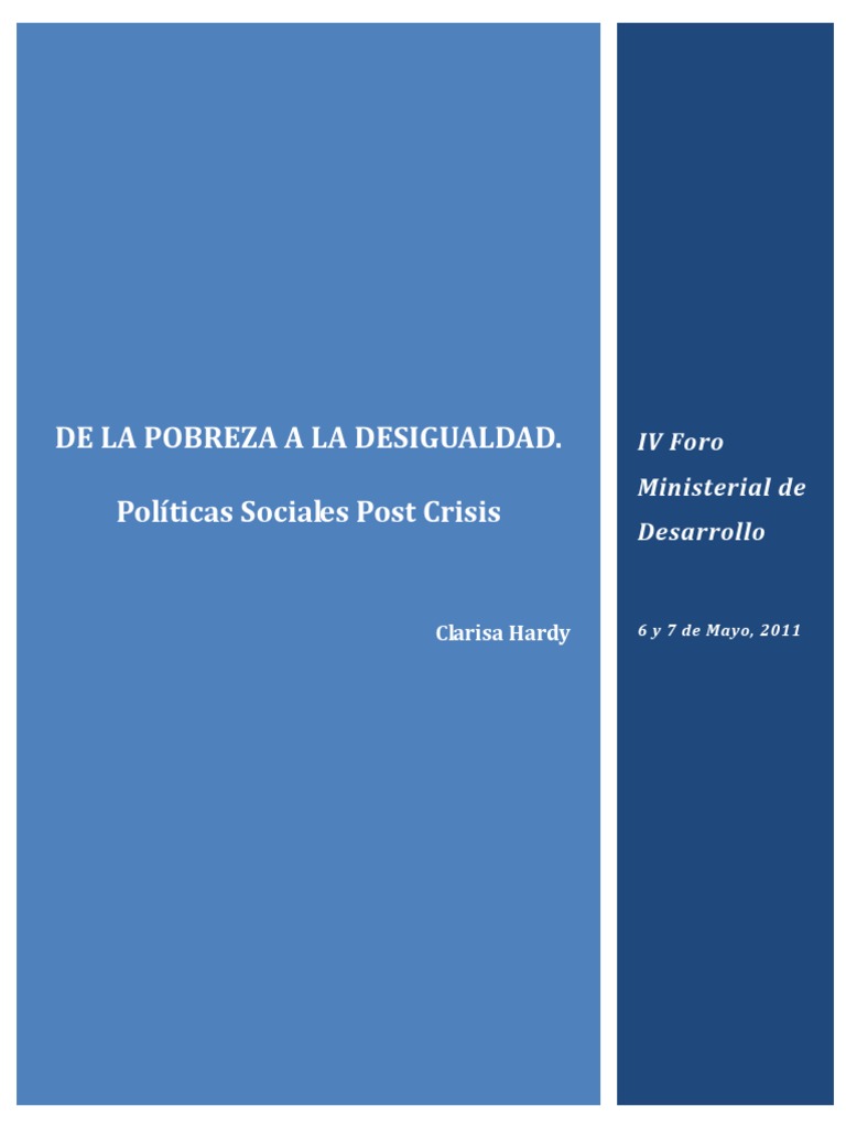 Hardy - de La Pobreza A La Desigualdad ... | PDF | Pobreza e indigencia ...