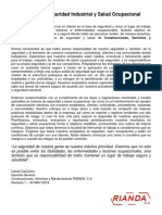 Política Seguridad Industrial & Salud Ocupacional Rev 01