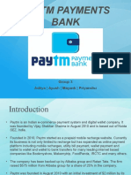 Paytm Payments Bank: Group 3 Aditya - Ayush - Mayank - Priyanshu