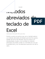Métodos Abreviados de Teclado de Excel para MAC