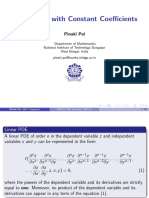 Linear PDE With Constant Coefficients: Pinaki Pal