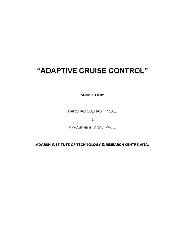 Adaptive Cruise Control | PDF