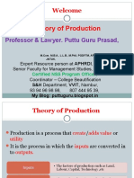 Theory of Production: Welcome