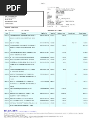 Bank Statement