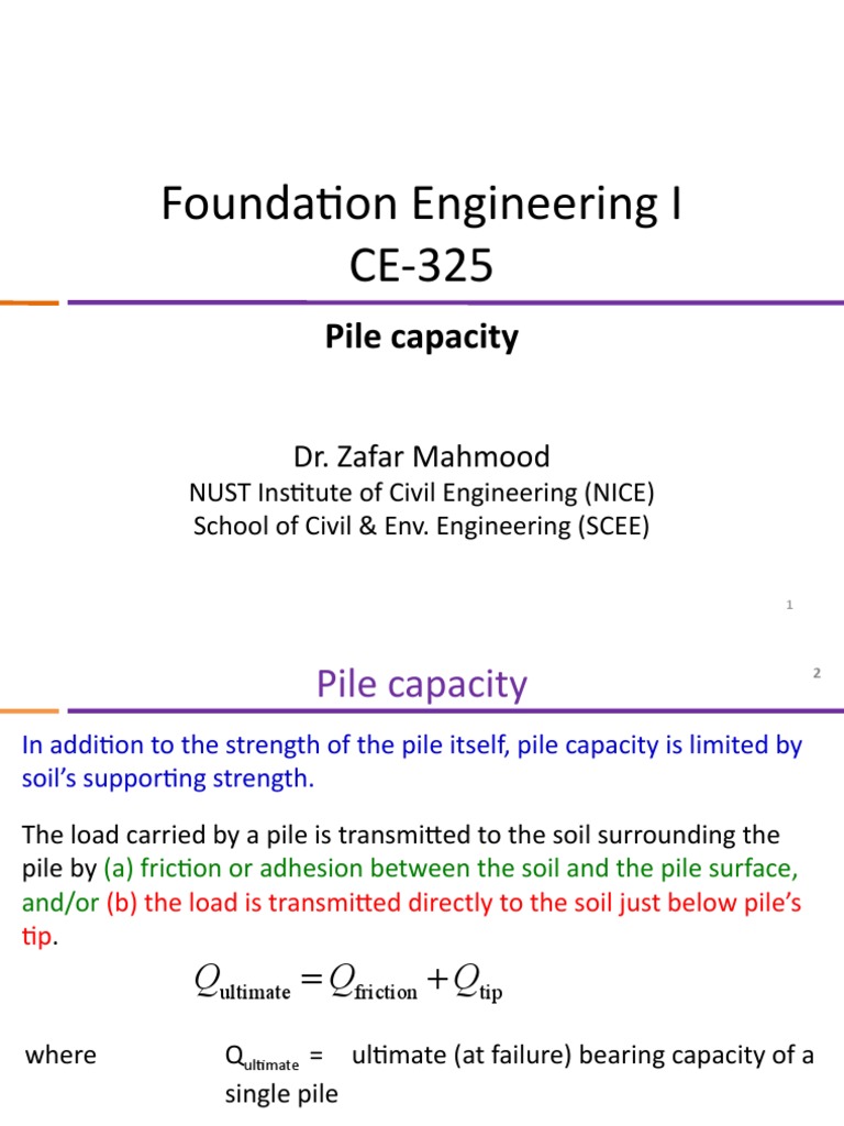 Pile Capacity and Load Testing Insights | PDF | Deep Foundation | Friction