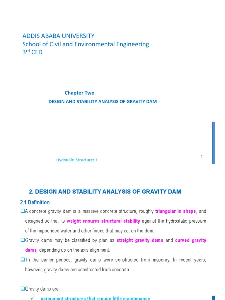 Gravity Dam Design and Analysis | PDF | Concrete | Dam