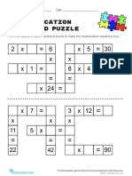 Multiplication Crossword Puzzle: Name Date