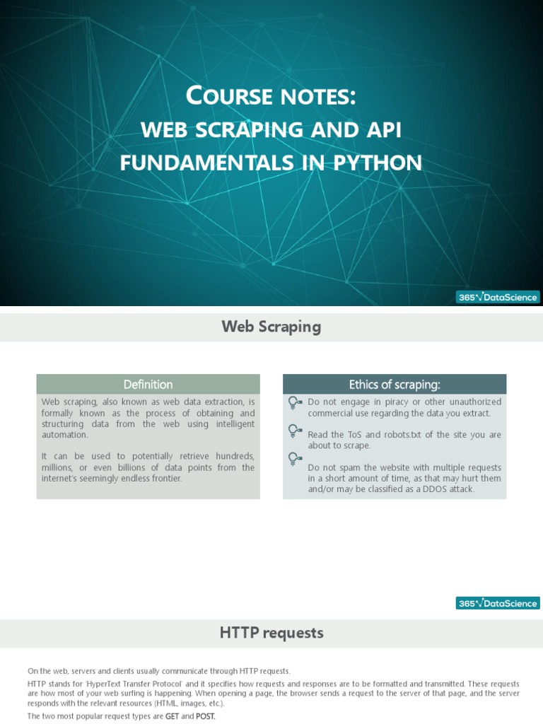 Course Notes - Web Scraping and API Fundamentals in Python | PDF ...