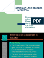Computerisation of Land Records in Pakistan