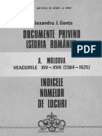 Documente Privind Istoria României. a. Moldova. Veacurile XIV - XVII (1384-1625) Indicele Numelor de Locuri