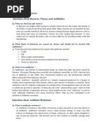 Antibiotic Resistance Questions