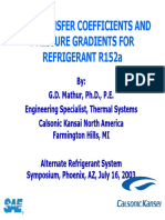 Heat Transfer Coefficients and Pressure Gradients for Refrigerant R152a