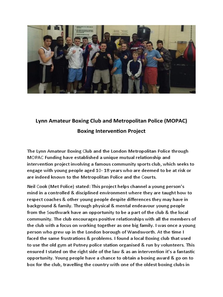 Boxing Project for At-Risk Youth | PDF | Behavioural Sciences | Psychology