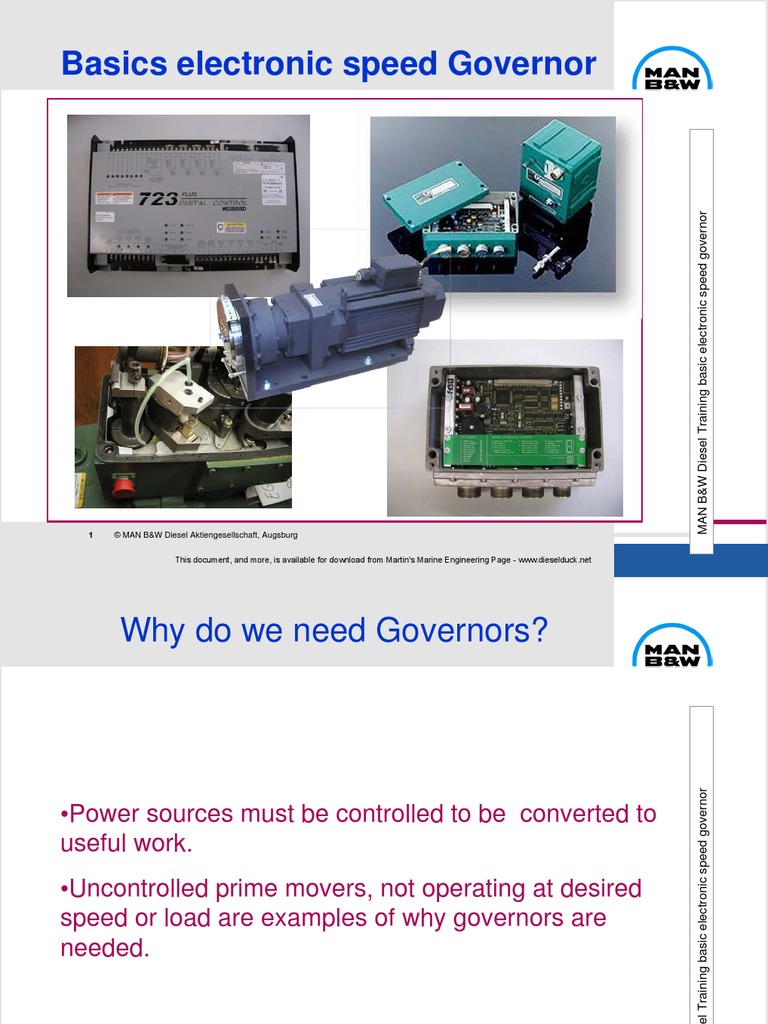 MAN Woodward Basic electronic speed governors Diesel Engine