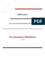 Pre-Attendance Workbook: 2365 Level 2 Electrotechnical Qualification