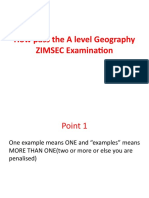 How Pass The A Level Geography ZIMSEC Examination