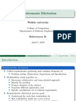 Requirements Elicitation: Wolkite University College of Computing Department of Software Engineering