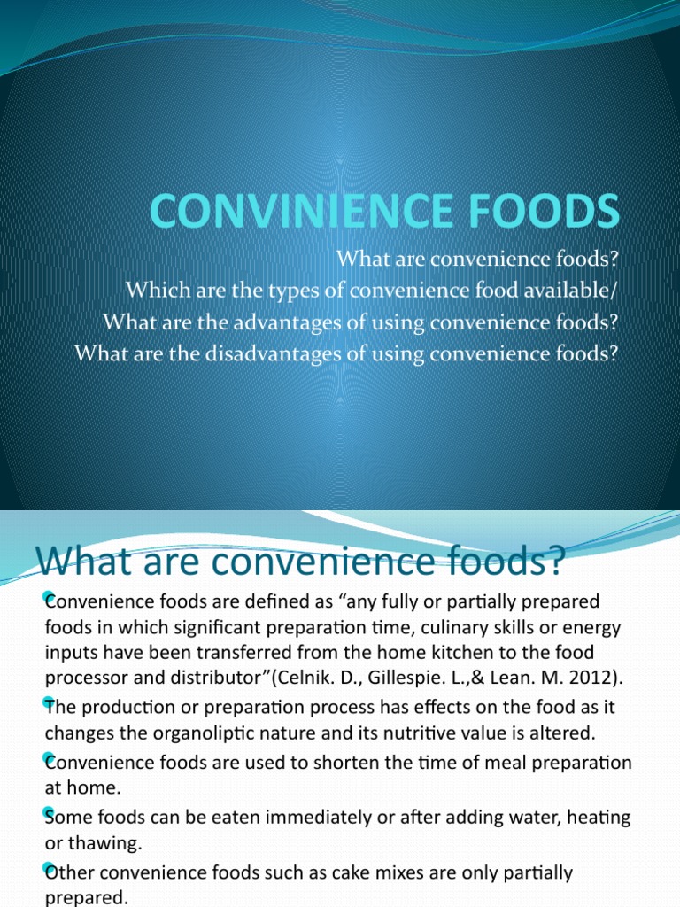 Convenience Foods PDF Foods Convenience Food