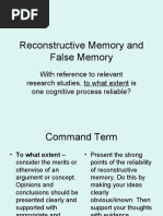 Reconstructive Memory and False Memory