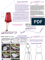 Instrucciones de Costura de Bello y Elegante Vestido de Ocasion Con Blusa y Falda Cruzada Mj1193v