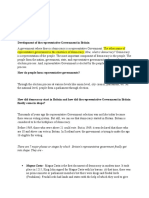 Development of The Representative Government in Britain