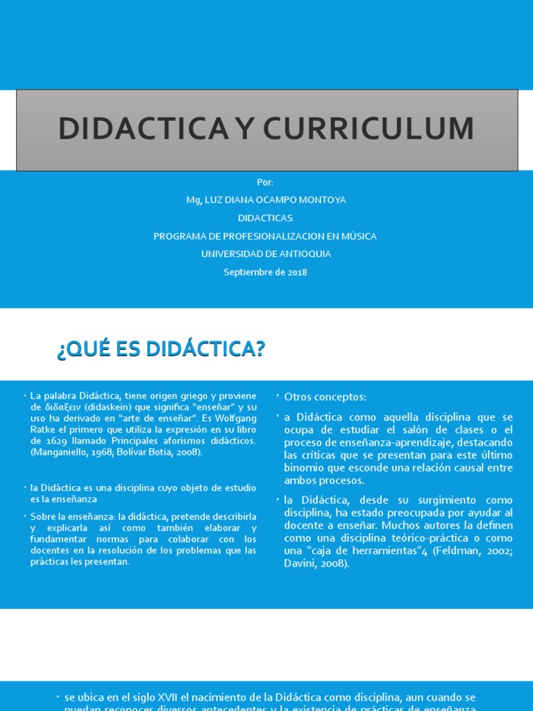 Didáctica y Currículo en Educación | PDF | Plan de estudios | Maestros