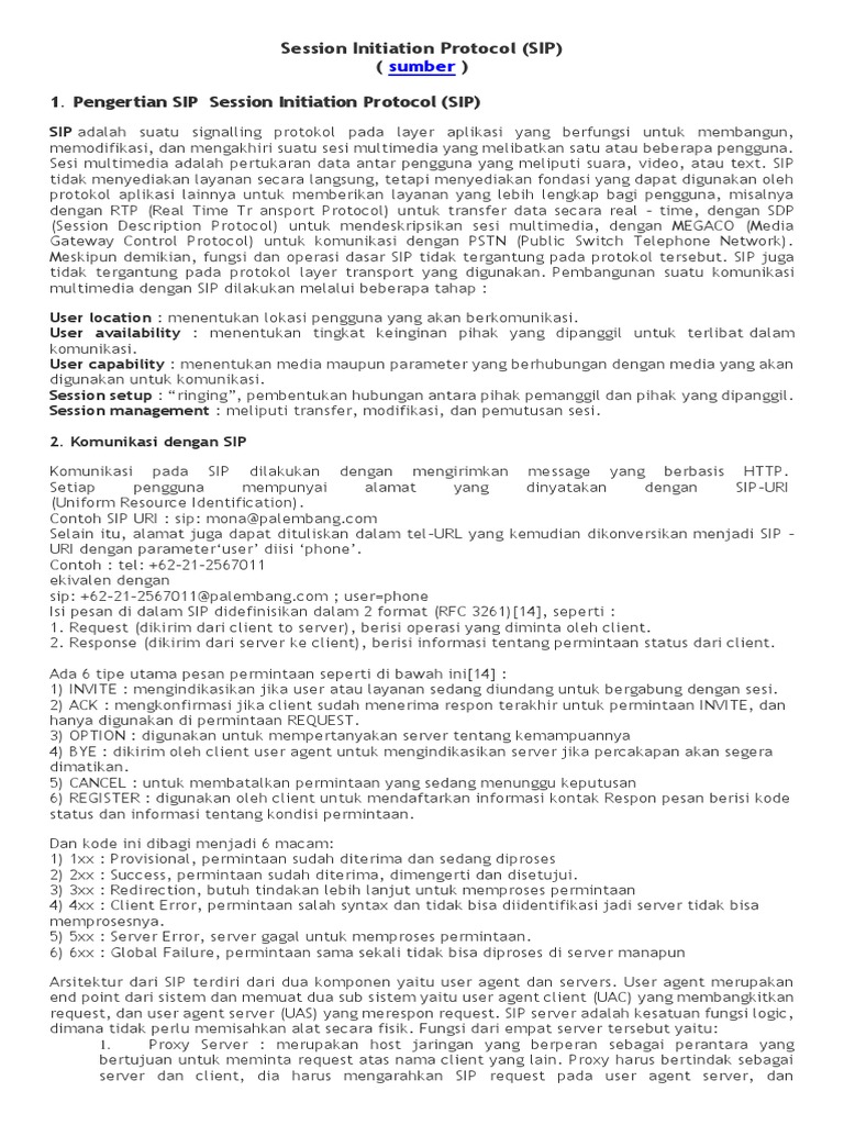 Pengantar Session Initiation Protocol (SIP) | PDF