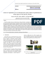 Effect of Vegetation Cover On Thermal and Visual Comfort of Pedestrians in Urban Spaces in Hot and Dry Climate