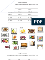 Writing Food Anagram