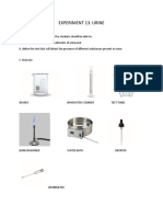 Experiment 13: Urine: II. Materials