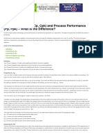 Process Capability (Cp, Cpk) and Process Performance (Pp, Ppk) - What is the Difference