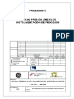 1600 Ensayo Presión Líneas de Instrumentación de Procesos