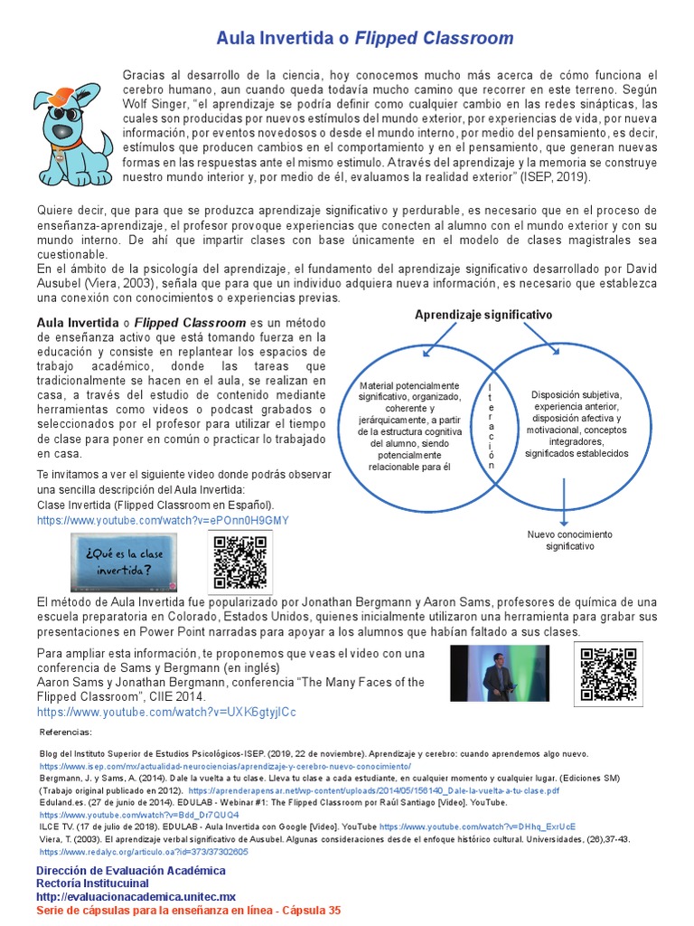 Cápsula 35. Aula Invertida o Flipped Classroom | PDF | Aprendizaje ...
