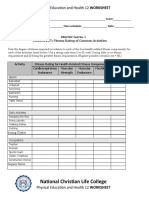 FITT Worksheets Sample
